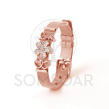 Love Flower Mesh Bracelet & Bangle Set with Charms