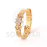 Love Flower Mesh Bracelet & Bangle Set with Charms