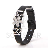 Love Flower Mesh Bracelet & Bangle Set with Charms