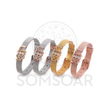 Mom Gift: Love Crystal Heart Charms Bracelet & Bangle Set