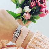 Mom Gift: Love Crystal Heart Charms Bracelet & Bangle Set