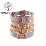 Mom Gift: Love Crystal Heart Charms Bracelet & Bangle Set