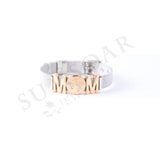 Mom Story Bracelet Set with M Letter and Babyfeet Charms