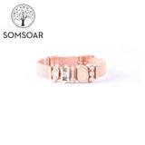 Mother Like Stainless Steel Mesh Bracelet & Bangle Set with Charms