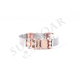 Mother Like Stainless Steel Mesh Bracelet & Bangle Set with Charms