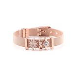 Stainless Steel Slide Charms Bracelet Set with Stops