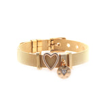 Stainless Steel Slide Charms Bracelet Set with Stops