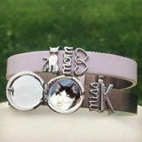 Mom Love Cat Mesh Bracelet Set Stainless Steel Band Bangles Mother's Gift