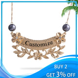 Personalized Name Letter Necklace Plumeria Flower Pendant for Women