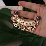 Personalized Name Letter Necklace Plumeria Flower Pendant for Women