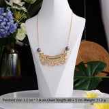 Personalized Name Letter Necklace Plumeria Flower Pendant for Women