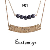 SophiaXuan Hawaiian Personalized Necklace Name Letter Double Chain Pendants