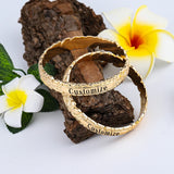 Hawaiian Plumeria Flower Bangle Bracelet