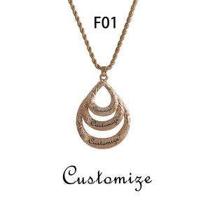 SophiaXuan Name Necklace Pendant With Letter Drop Necklaces for Women Girl
