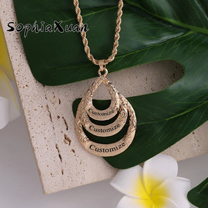 SophiaXuan Name Necklace Pendant With Letter Drop Necklaces for Women Girl
