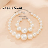Baroque Choker Necklace Beaded Large Pearl Necklace for Women