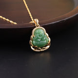 Buddha Pendant Necklace Chinese Style Maitreya Amulet for Women Gift Female