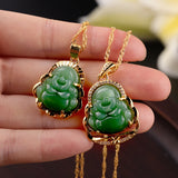 Buddha Pendant Necklace Chinese Style Maitreya Amulet for Women Gift Female