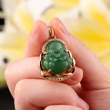 Buddha Pendant Necklace Chinese Style Maitreya Amulet for Women Gift Female
