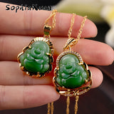 Buddha Pendant Necklace Chinese Style Maitreya Amulet for Women Gift Female