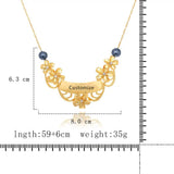 SophiaXuan Name Necklace Hawaiian Plumeria Flower Pendant Chain Pearl Necklace