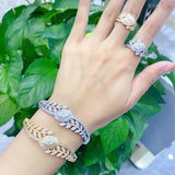 2PCS Dubai Bangle Ring Set Wedding Jewelry for Women