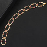 Soramoore CZ Chains Bracelet for Women Wedding Party Jewelry Bangle