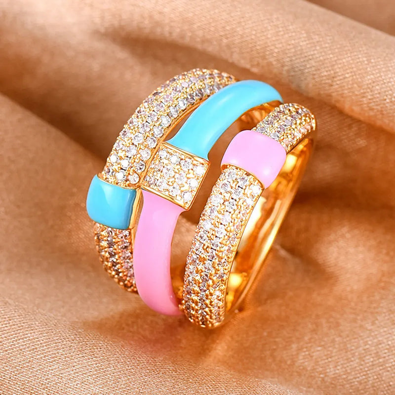 Soramoore Bold Statement Ring Cubic Zircon Bohemian Beach Jewelry
