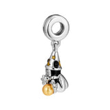 Sorcerer Mickey Dangle Charm 925 Silver Jewelry Beads Bracelets Necklaces DIY