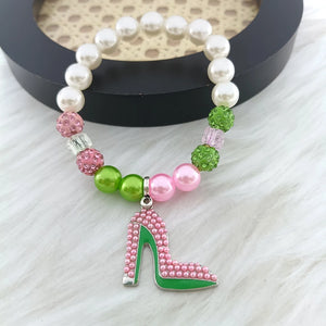Customizable Sorority Style Mixed Pearl Charm Bracelet