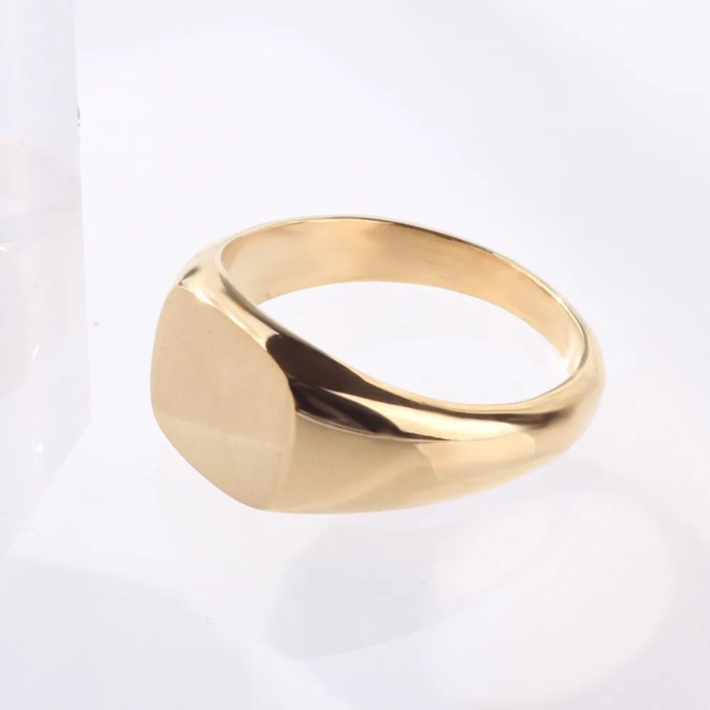 316L Stainless Steel Punk Style Rectangle Rings for Wedding Party Jewelry