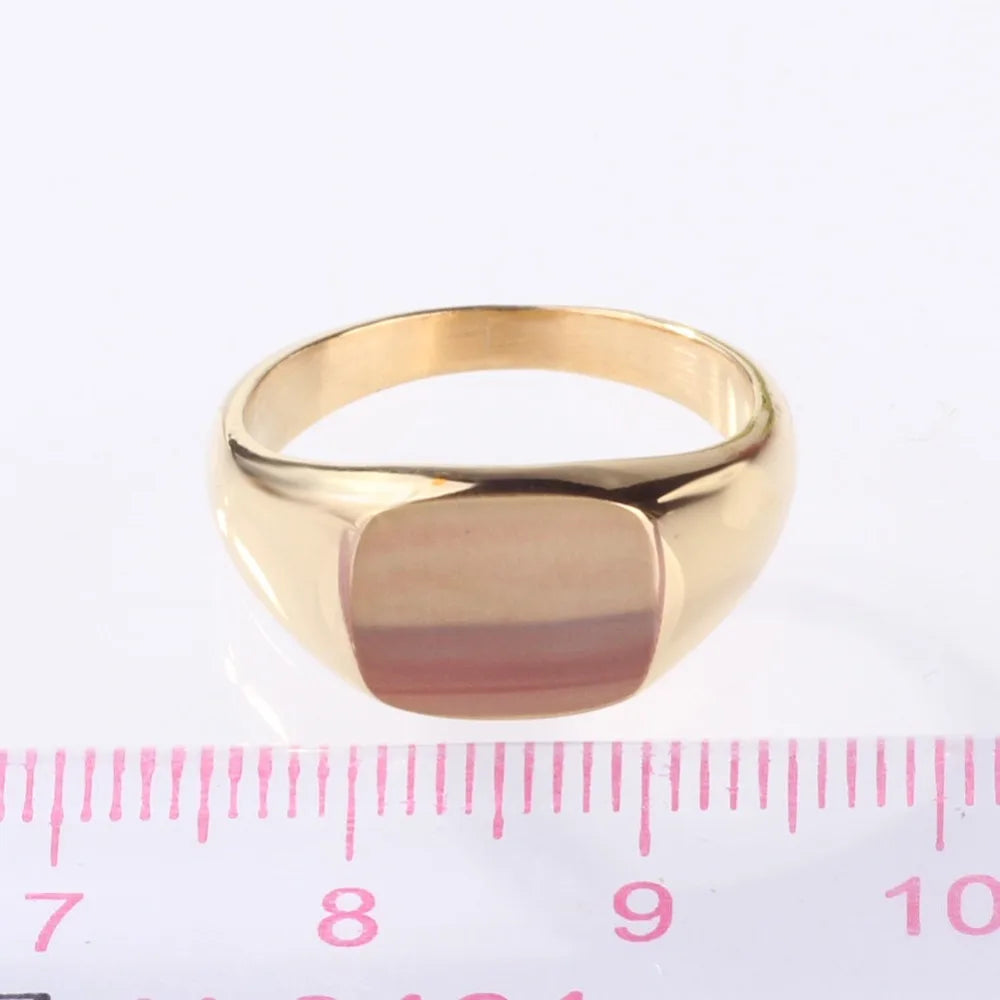 316L Stainless Steel Punk Style Rectangle Rings for Wedding Party Jewelry
