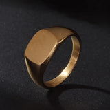 316L Stainless Steel Punk Style Rectangle Rings for Wedding Party Jewelry