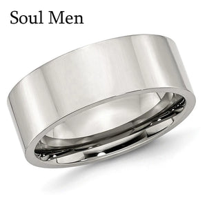6mm Flat 316L Stainless Steel Rings Wedding Band Size 5-15