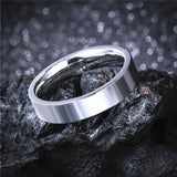 6mm Flat 316L Stainless Steel Rings Wedding Band Size 5-15