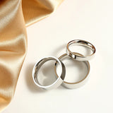 6mm Flat 316L Stainless Steel Rings Wedding Band Size 5-15