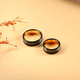 Rose Tungsten Wedding Band 8mm 6mm Comfort Fit Couple Anniversary Ring