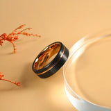 Rose Tungsten Wedding Band 8mm 6mm Comfort Fit Couple Anniversary Ring