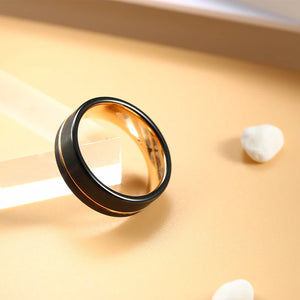 Rose Tungsten Wedding Band 8mm 6mm Comfort Fit Couple Anniversary Ring