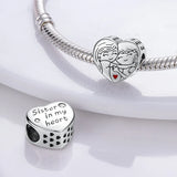 925 Silver Soul Sister Family Charm Bracelet Necklace Pendant