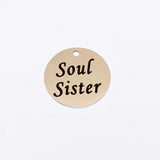 Soul Sister Charm Stainless Steel Laser Engrave Pendant