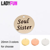 Soul Sister Charm Stainless Steel Laser Engrave Pendant