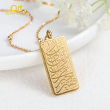 AI Qasas NECKLACE Stainless Steel Arabic Calligraphy Pendant