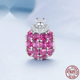 Ladybug Charm Bracelet S925 Silver Funny Insect Beaded Zircon Plating