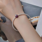 Ladybug Charm Bracelet S925 Silver Funny Insect Beaded Zircon Plating