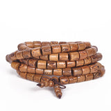 South American Chicken Wings Wooden Barrel Bead Transfer Bracelet