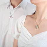 Chilean Flag Pendant Neck Chain Stainless Steel Unisex
