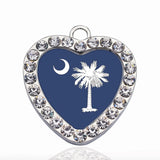 South Carolina Flag Circle Charm Charms Necklace Pendant Jewelry Accessory