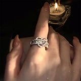 South Korea Love Zircon Ring Women's Ins Opening Small Personality Index Ring
