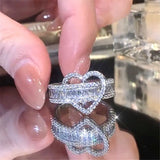 South Korea Love Zircon Ring Women's Ins Opening Small Personality Index Ring